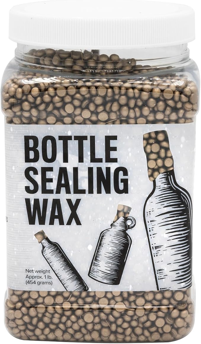 Blended Waxes, Inc. Bottle Sealing Wax, Pastille Wax Seal Beads For Wine, Beer, and Liquor Bottle Sealing, Seals Between 25-30 Bottles, 1 lb, Platinum