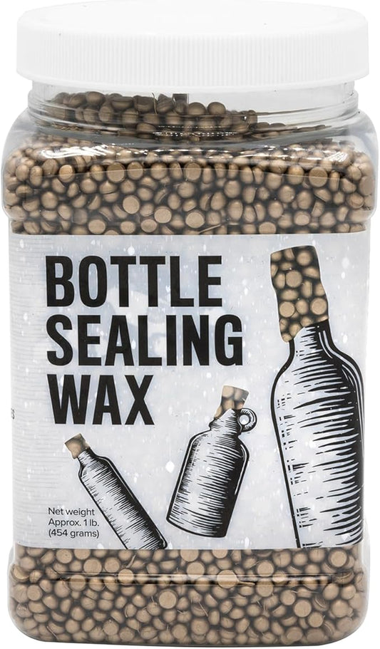 Blended Waxes, Inc. Bottle Sealing Wax, Pastille Wax Seal Beads For Wine, Beer, and Liquor Bottle Sealing, Seals Between 25-30 Bottles, 1 lb, Platinum