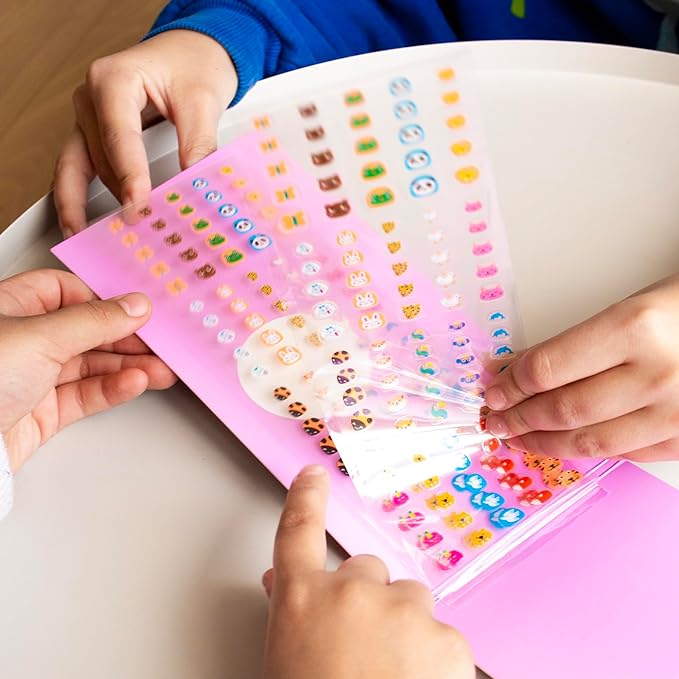 Omy Friends & Animals Nail Stickers for Kids - 200 Stickers, Waterproof, Durable, Fun, Creative Designs | Strong Enough to Last Through Hand Washing - Easy to Apply, Safe, Non-Toxic | Age 3 and Up