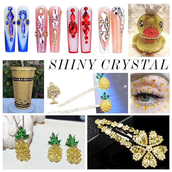 1440Pcs Lemon Yellow Crystal Rhinestones,Glass Flatback Rhinestones Gemstones Mini for Nail Face Makeup Art Crafts Clothes Decoration- (SS4, 1.6mm,Lemon Yellow)