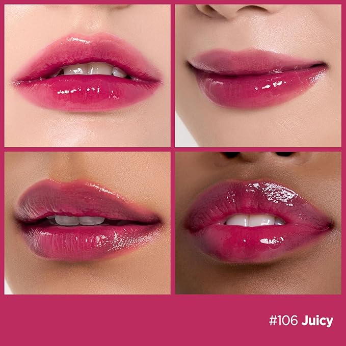 Laka Fruity Glam Lip Tint Mini, 1.9g/0.07oz, Glowing Lip Stain with Wide Color Spectrum, Hydrating & Lightweight Texture, Long-Lasting Bold Stain, Non-Sticky, Vegan, K-Beauty (#106 Juicy)