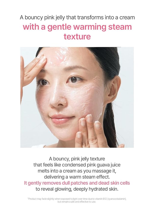 Pink Guava Glutathione Wash-Off Mask 3.17 Fl Oz, Jelly Texture Face Mask with Vitamin C and Niacinamide for Skin Hydration, Blemish Care, and Radiant Glow, Korean Skincare