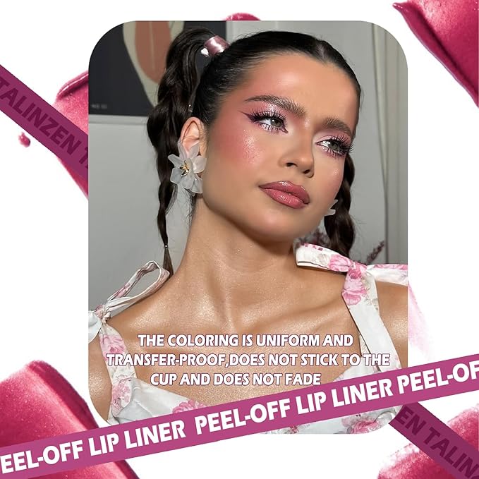 TALINZEN lip stain peel off,beauty-waterproof,transfer-proof and smudge-proof,makeup for all occasions,perfect for everyone (#06,0.12floz/3.5ml e)