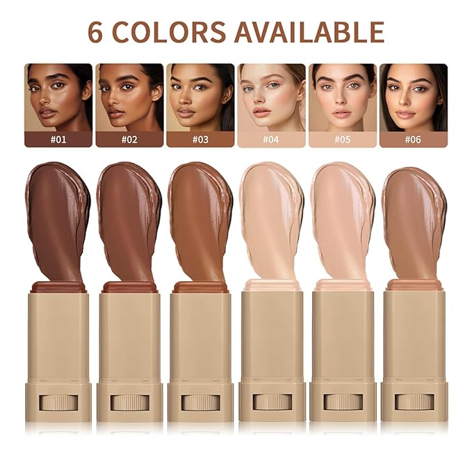 2 Pcs Foundation Stick Beauty Balm Serum Boosted Skin Tint Solid Tinted Moisturizing Serum Contour Stick Foundation for Women Natural Finish Makeup (#03, 0.63 OZ)