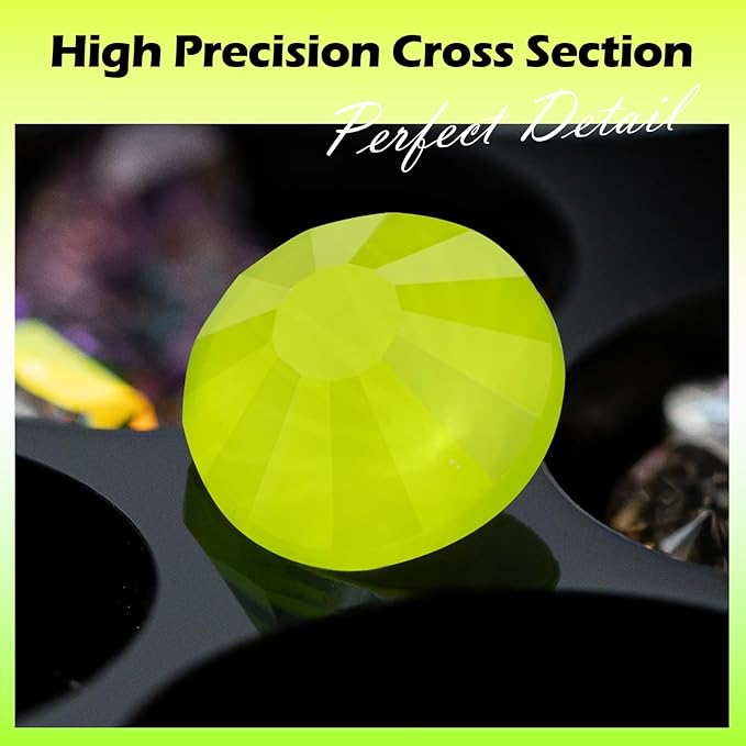 Meibite Neon Yellow Flatback Rhinestones, Glass Rhinestones for Nail Art and Craft, Glue Fix, Loose Crystal Gemstones(Neon Yellow, SS16, 1440pcs, 3.8-4.0mm)