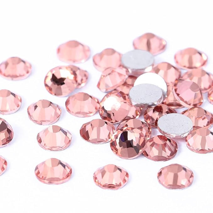 Flatback Rhinestones for Crafts Glass Nail Gems Crystals Non-Hotfix Rhinestones for Makeup Bags Shoes Decoration DIY(SS30,288pcs,Champagne)
