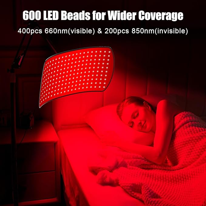 Red Light Therapy for Face and Body, Upgraded 3 in 1 200 LEDs Infrared Light Therapy Lamp with Stand, 660nm 850nm Infrared Lights Panel with Timer & Remote Control, Portable Therapy Device at Home