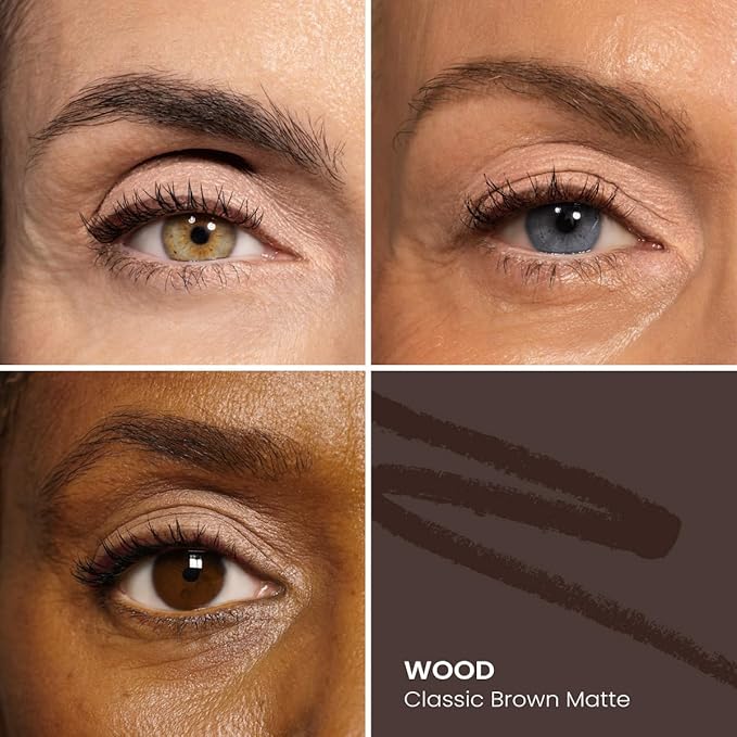 PRIME PROMETICS PrimeEyes Glide Eyeliner for Mature Women – Water-Resistant, Long-Stay and Mess-Proof – Gel Cream Texture, Discreet Sharpener and Effective Smudger (Wood (brown))