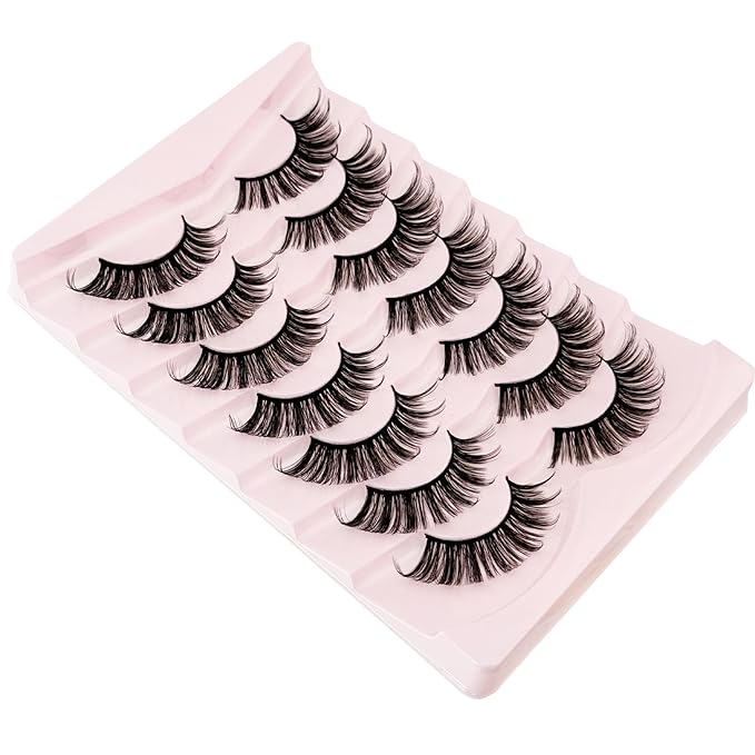 Wispy Natural Look Lashes Yasnai Cat Eye Lashes False Eyelashes Lashes Fake Lashes Eyelashes Natural 7 Pairs Pack