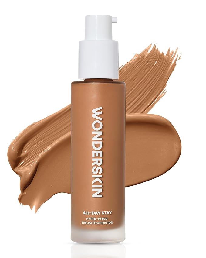 Wonderskin Hyper Bond All-Day Stay Serum Foundation – Waterproof, Transfer-Proof, 24HR Longwear Face Makeup with Niacinamide & Hyaluronic Acid – Lightweight, Natural Finish (Energy)