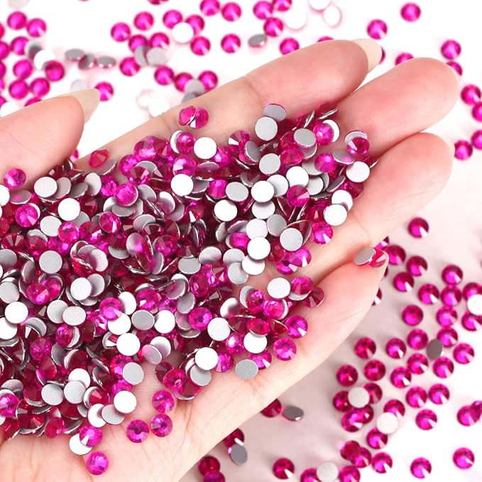 Novani Rhinestones Flatback Rhinestones Glass Gems Stones Jewels Round Gemstones Non-Hotfix Crystal for Crafts,SS20,1440 Pieces,Peach