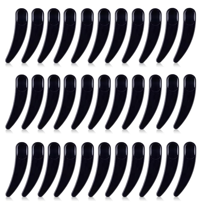 200PCS Cosmetic Spatulas, Small Makeup Spatula, Mini Plastic Makeup Scoop for Mixing and Sampling, Skin Care Facial Cream Mask Spatula (Black)