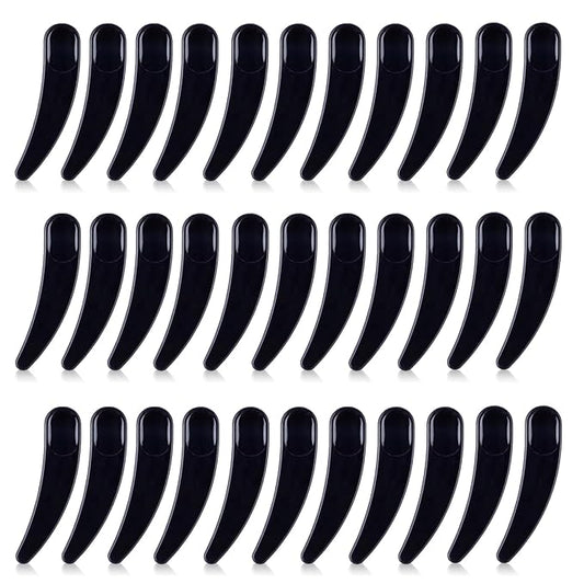 200PCS Cosmetic Spatulas, Small Makeup Spatula, Mini Plastic Makeup Scoop for Mixing and Sampling, Skin Care Facial Cream Mask Spatula (Black)