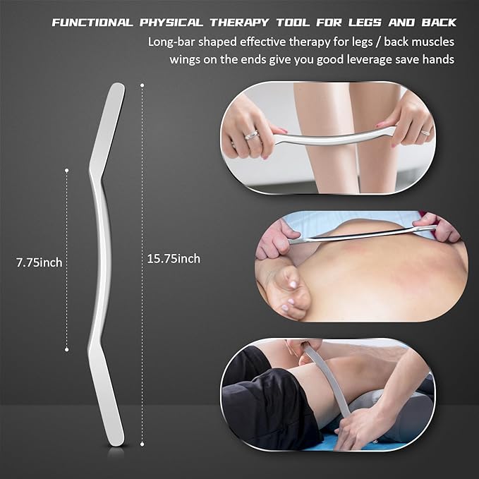 Stainless Steel Muscle Scraper Tool Set - 4Pcs Gua Sha for Myofascial Release, Deep Tissue Massage, Physical Therapy & Fascia Scrapingr (4Pcs)