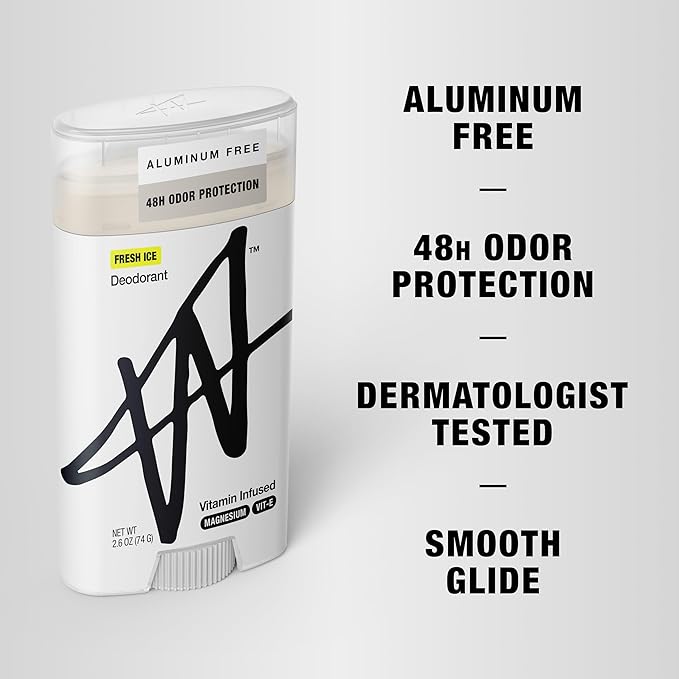 W by Jake Paul Aluminum-Free Deodorant, Odor Blocking, Vitamin-Infused Deodorant for Men - Fresh Ice 2.6 oz (Pack of 2)