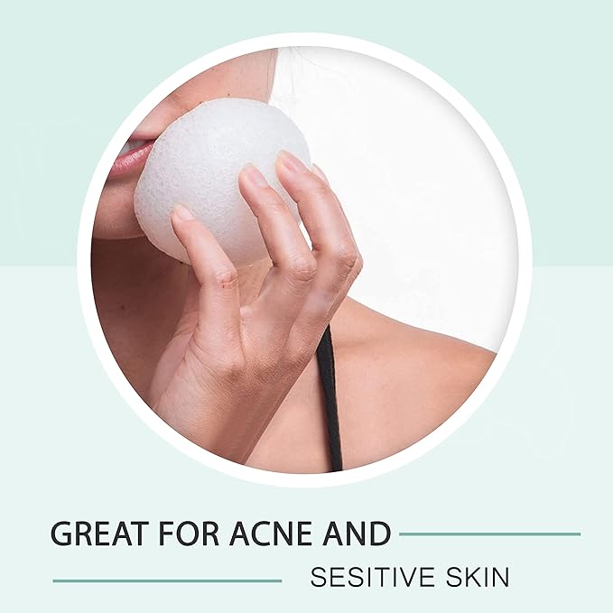 pureSOL Konjac Sponge - Original - Facial Sponge, Sponge, Eco-Friendly - Gentle Exfoliating Sponge, Deep Cleansing, Improved Skin Texture - Konjac Facial Cleansing Sponge