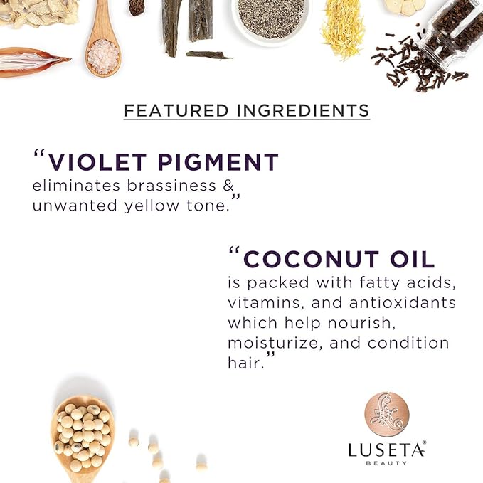 Luseta Purple Conditioner for Colored, Grey and Blonde Women's Hair - 33.8oz, Best for Curly and Damaged Hair, Sulfate & Paraben Free