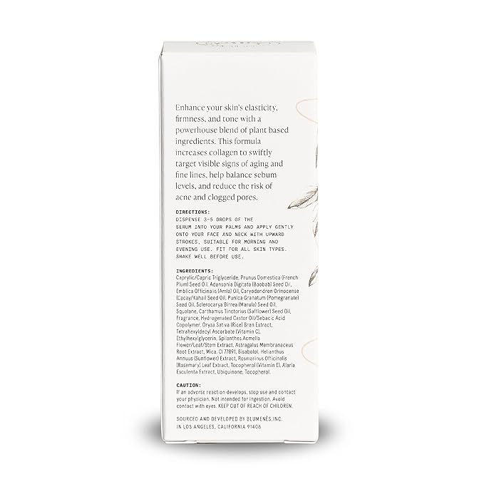 Blumenes Surreal Silk Lifting & Plumping Serum – Helps Reduce the Appearance of Wrinkles & Dark Spots with Vitamin C, Marine & Plant-Based, Botanical Complex – Supports Collagen & Firms Skin - 10 mL