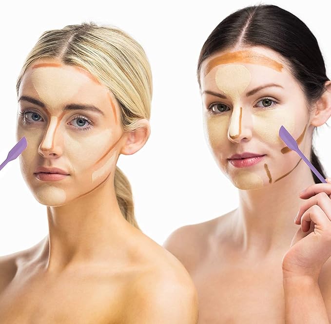 Mini Spatula Silicone Spatula Set - 4pcs Small Makeup Scrapers for Cosmetics, Reusable Beauty Tiny Tools, Thin Jar Scraper, Get the Last of the Makeup Out of the Bottle(Purple)