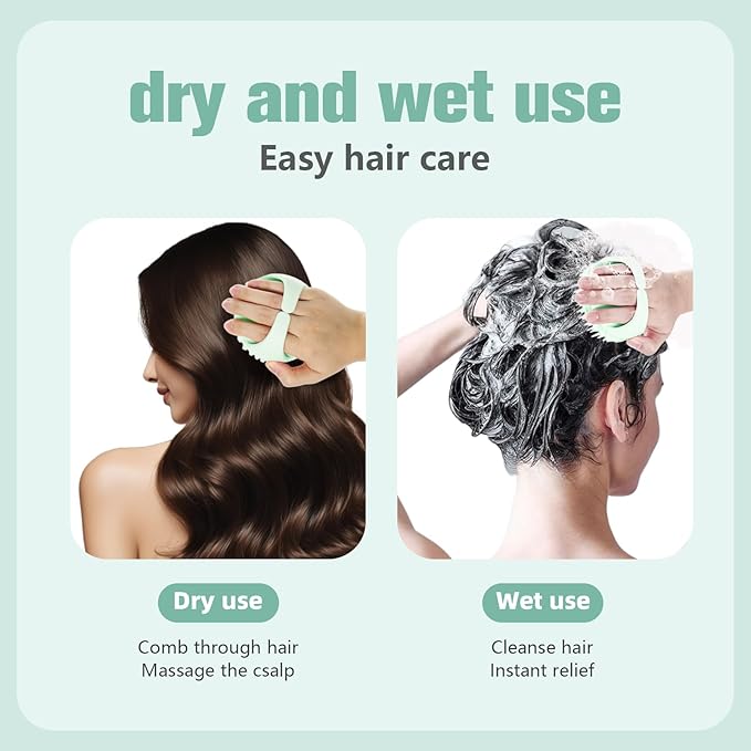 Scalp Massager Shampoo Brush,Scalp Dandruff Removal with Soft Silicone Bristles,Wet & Dry Scalp Care Head Scrubber Hair Washing,Hair Brush for Scalp Exfoliator,Comfortable for All Hair Types,Blue
