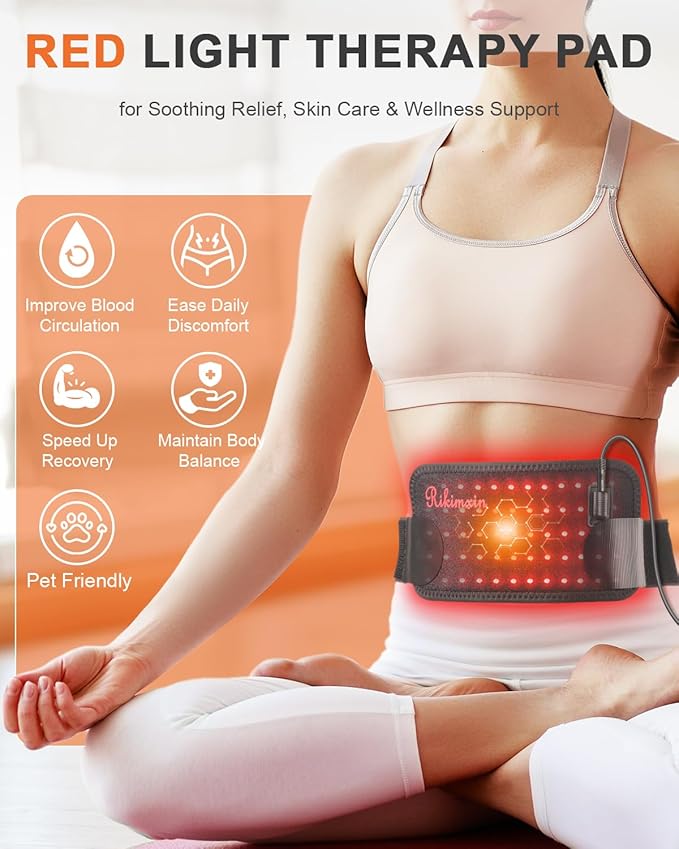 Red Light Therapy for Body, 3-in-1 LED Bead with Timer, 660nm & 850nm Portable Infrared Light Therapy Belt, Wearable Wrap Home Red Light Therapy Pad for Body