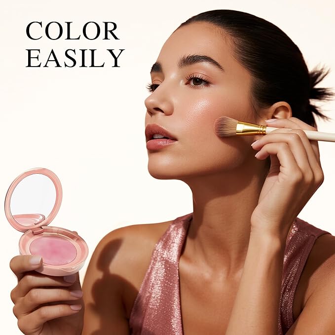 PHOFAY Luminous Blush Powder-Multi-Use Formula, Ultra-Fine & Smooth, Longer-Lasting Wear with Natural Luminous Glow (06#)