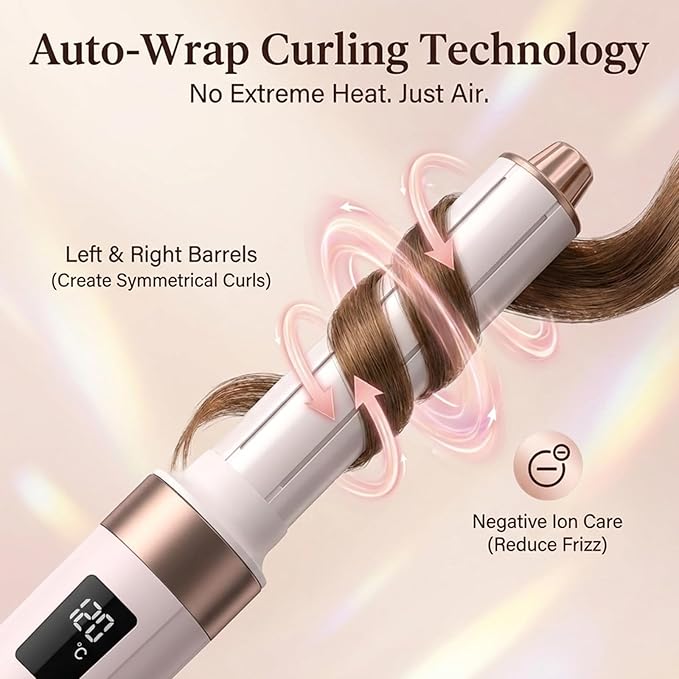 8 in 1 Hot-Air Hair Brushes - Air Wrap Hair Styler & Blow Dryer Brush,Multi Hair Styler for Salon Blowouts, Smooth Curls, Volumizing and Straightening,Gifts for Women，No Heat Damage for All Hair Types