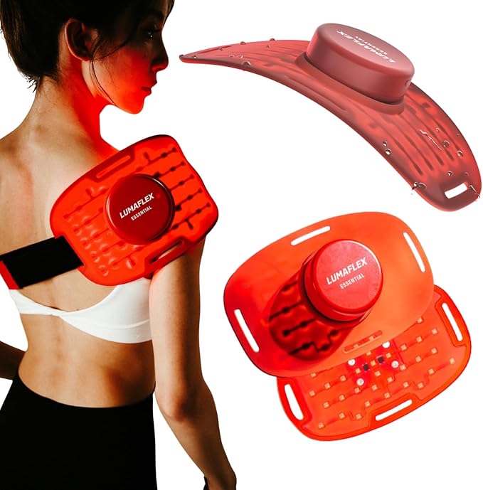 Essential Red Light Therapy Wearable, Flexible & Body Contouring with Straps, Dual Core Chips with Clinical Grade LED Red Light (650nm) and Near-Infrared (850nm) High Power Panel