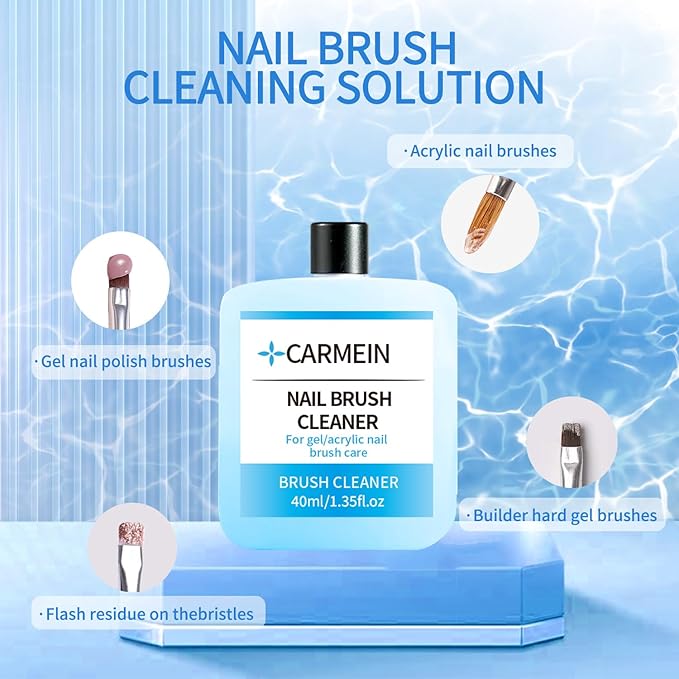 Nail Brush Cleaner - Special for Gel/Nail Art Brushes & Makeup Brush Care, Must-Have for Renewal, 40ml/1.35fl.oz (3pcs Nail Brush Cleaner)