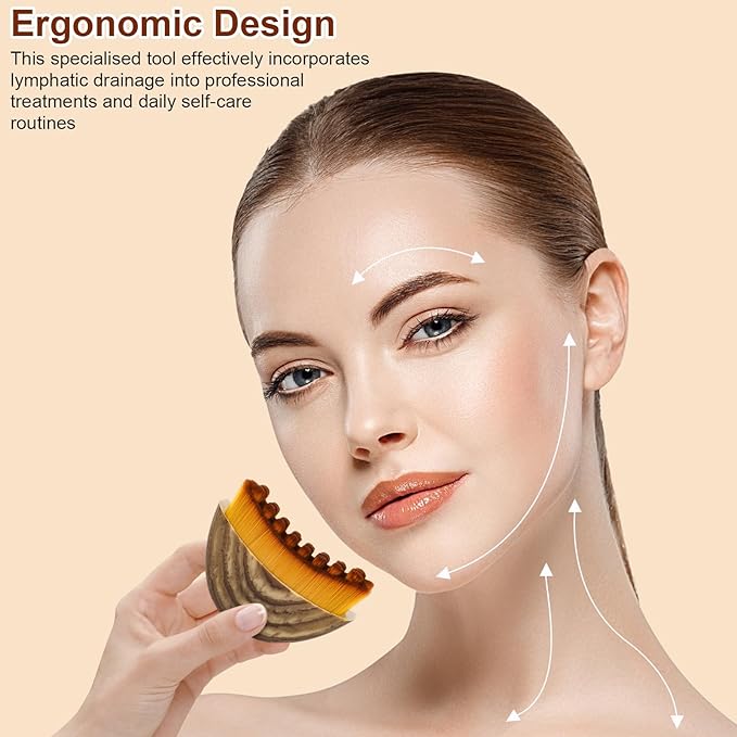 Lymphatic Contour Face Brush, Lymphatic Drainage Brush for Face, Ergonomically Designed to Fit The Skin Precisely and Relieve Fatigue (1PCS)
