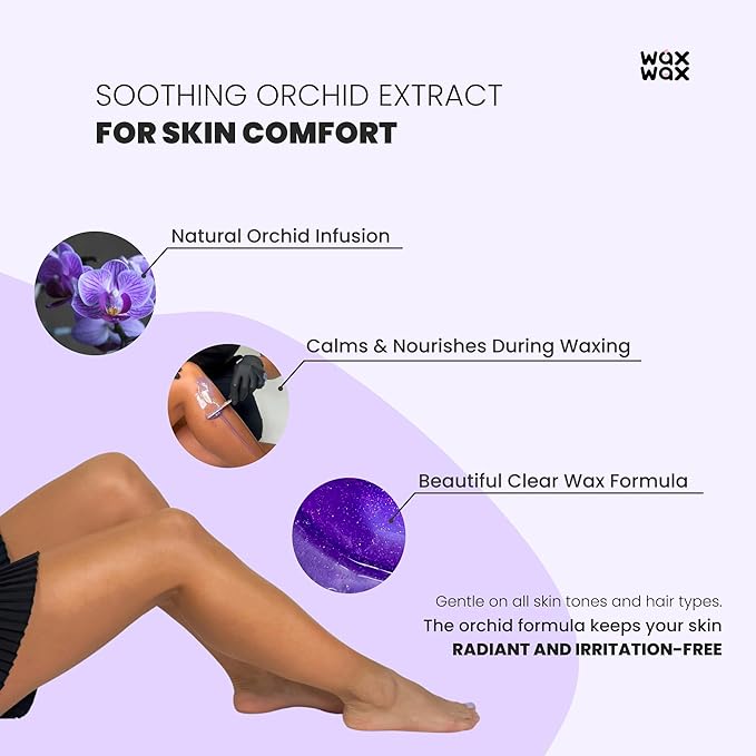 Wax Wax Orchid Hard Wax Beads | Facial Wax for Ultra Sensitive Skin | Rosin-Free, Hypoallergenic, Strip-Free | Low Melting, Cruelty-Free & Eco-Friendly Waxing Beads | Made In Italy - 1.1lb