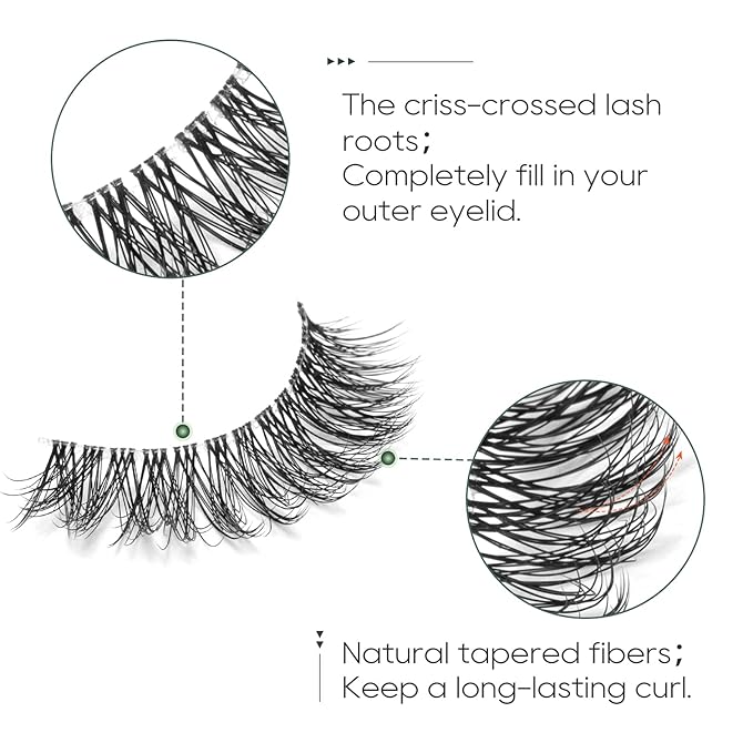 Natural Lashes False Eyelashes Wispy Natural Faux Mink Lashes Jiocolor 7 Pairs Light Volume Fake Eye Lashes DJ-15