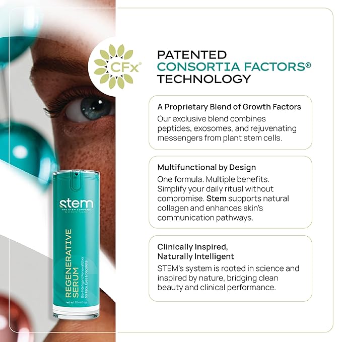 STEM Natural Intelligence 3 Pack ReGen³ Bundle, Face ReGenerative Serum for Women, Facial Moisturizer Skin Care Peptides Serum, Luxury Face Moisturizer for Women, Antioxidant Support Serums, 1 oz each