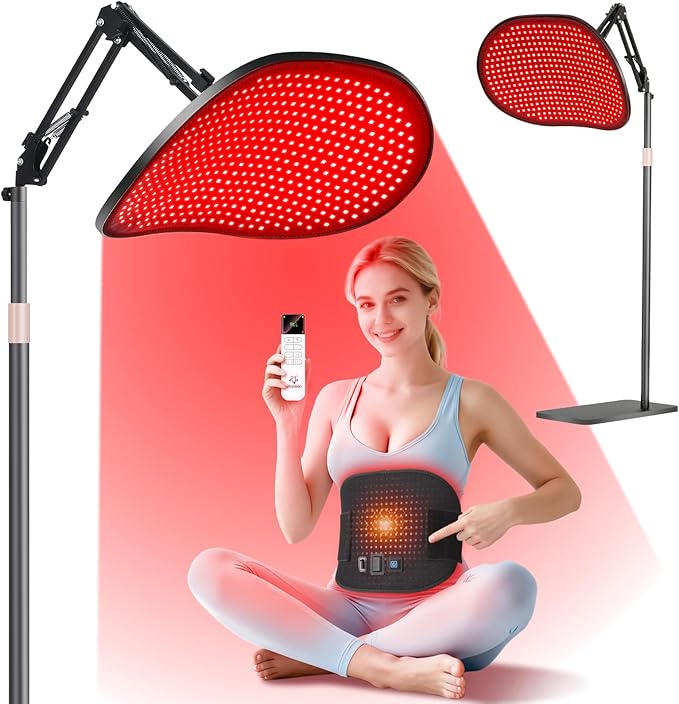 Red Light Therapy for Face Body, 50W 2-in-1 Infrared LED Light Therapy with 660nm & 850nm Near Redlight Device Large Panel with Wireless Remote Stand Timer