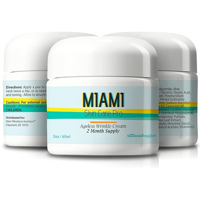 Miami Skin Care Pro - Anti Wrinkle Cream For Women 2 Month Supply Extra Strength Formula - Our Best Face And Neck Day And Night Cream For Women Anti Aging Moisturizer - Natural Wrinkle Cream Vitamin C