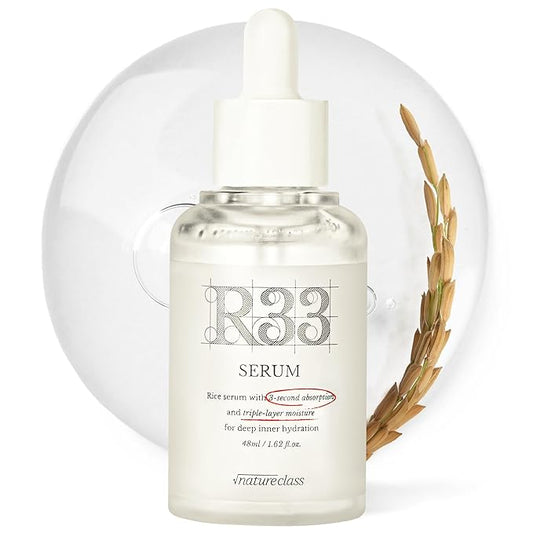 R33 Hydrating Serum for Face with 10-Type Hyaluronic Acid, Niacinamide, Vitamin B5, Rice Extract, Barrier Support, Fragrance Free, Korean Skin Care, 1.69 fl oz