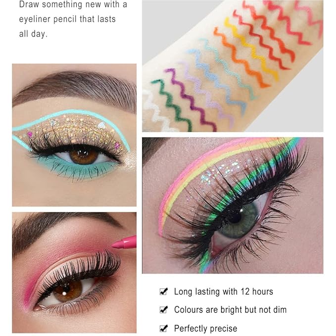 eyeliner pencil retractable eyeliner creamy pigmented smudge proof eye liner pen Shimmer Silver