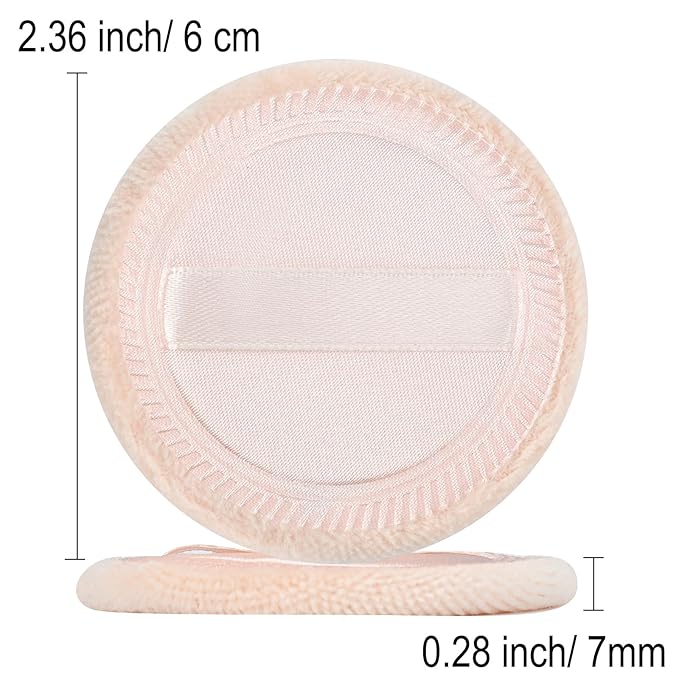 Senkary 12 Pieces Face Powder Puffs Cotton Makeup Pads Soft Compact Puffs for Loose Setting Pressed Powder, 2.36 Inch (Beige)