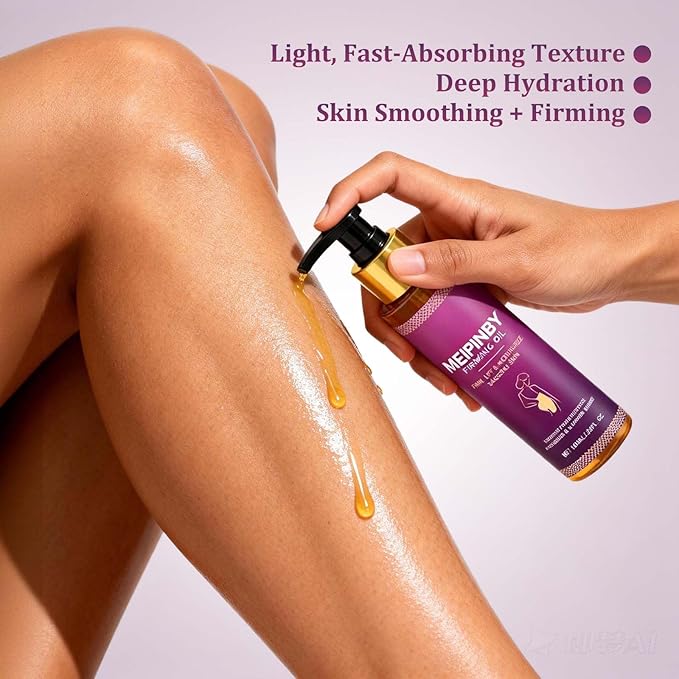 2 PCS Body Firming Oil - Fast-Absorbing Hydration to Tighten & Firm Arms, Chest, Thighs - Enriched with Vitamin E, Rosehip, Almond Oils - Post-Shower Treatment for Women 2x100ml