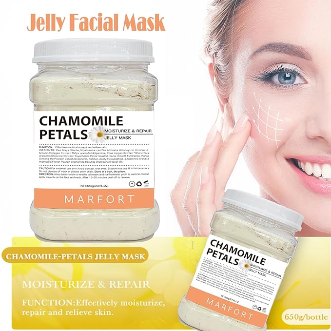 Jelly Mask for Facials Peel-Off Powder Hydrojelly Mask Peel Off Face Masks SkinCare Combination with Professional Skincare Spa Moisturizing & Hydrating 23 Fl Oz (Chamomile Petals)