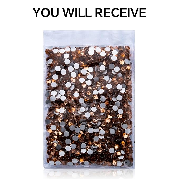 1440Pcs Champagne Crystal Rhinestones,Glass Flatback Rhinestones Gemstones for Nail Face Makeup Art Crafts Clothes Decoration -(SS16,4.0mm,Champagne)