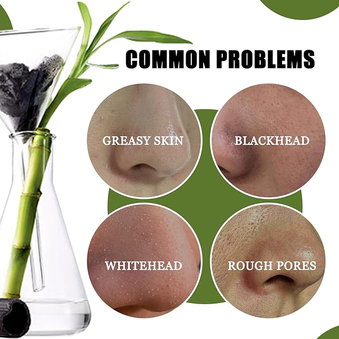 JunKuJK Charcoal Blackhead Remover Mask and 5 Pcs Blackhead Nose Strips,Gentle Nose Patches for Black Heads,Efficient Skincare Peel off Face Mask,Deep Cleansing Black Head Mask Set for All Skin Types