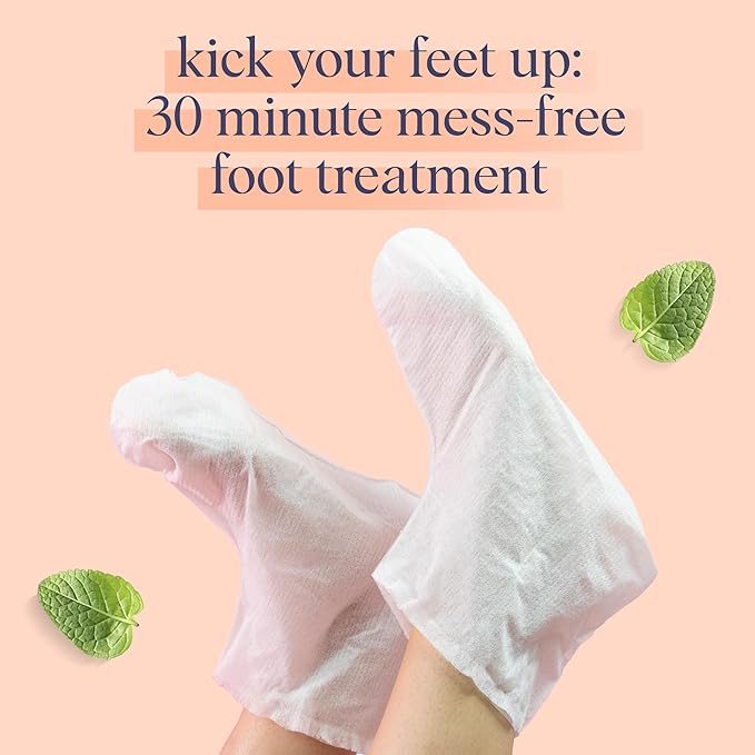 SpaLife Moisturizing Foot Sockies | Foot Mask for Dry Cracked Feet Intensive Repair Treatment | Tea Tree Oil Softening Booties | Callus Remover Alternative | Self Care Gifts for Women | 8 Pack