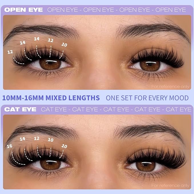 Kiromiro Wispy Lash Clusters Spike Cluster Eyelash Extensions Volume Eye Lash Clusters 10-16mm DIY Lashes Extension Natural Eyelash Clusters