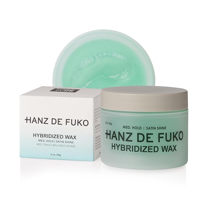 Hanz de Fuko Hybridized Wax – Premium Men’s Hair Styling Wax for a Medium Hold, Satin Shine Finish – Perfect Product for Medium Length Hairstyles, Works for All Hair Types – 2 oz, Travel Size