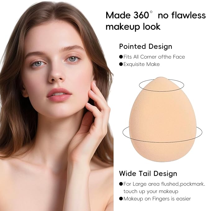 30 Pcs Mini Powder Puff & mini makeup sponge Set，with Storage Box - setting powder puff, Dual-Use (Dry/Wet) for Foundation, Concealer & Eyeshadow - Soft.Finger powder puff&makeup puff， Makeup Sponge