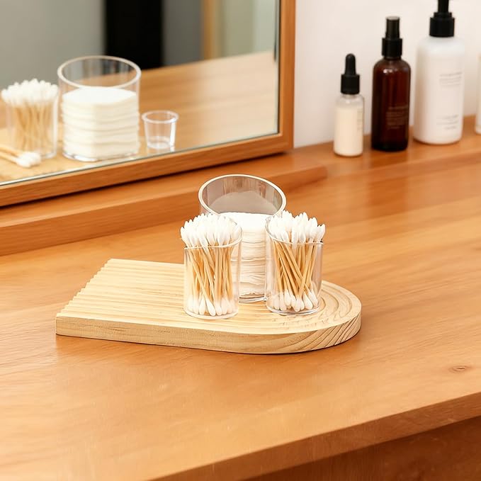 chunhai Cotton Pad Holder for Bathroom, cotton round holders Cups Dental Floss Dispenser, Vanity Makeup Organizer Storage Organizer for Cotton Pad QTips Paper Cup Floss