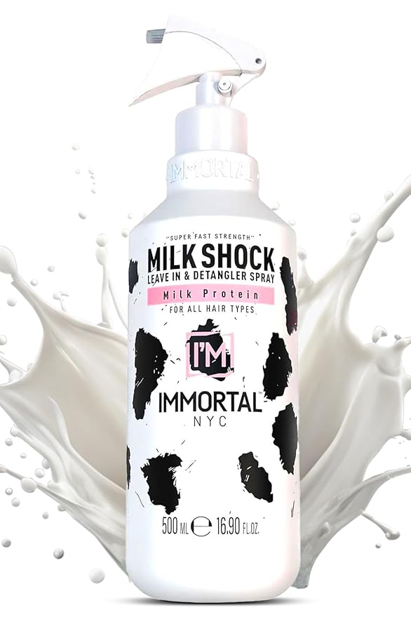 Immortal NYC Milk Shock, Leave-in Conditioner and Detangler Spray, Milk Protein, For All Hair Types