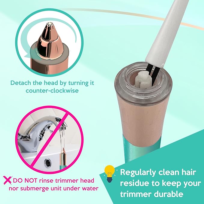 iMusthav 2 in 1 Eyebrow and Facial Hair Remover for Women Painless Electric Razor Epilator Trimmer Shaver with 18K Gold-Plated, USB Rechargeable, 360° LED for Flawless Eyebrow and Face Hair Removal
