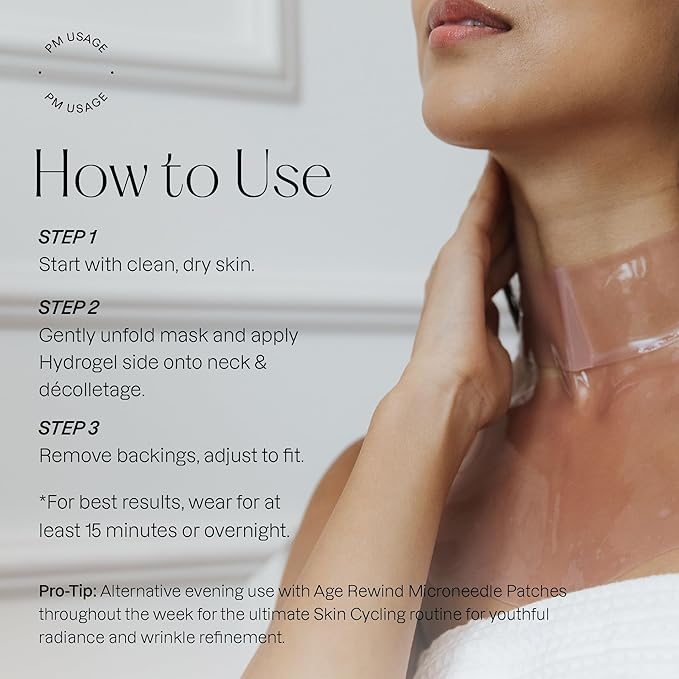 Karuna Collagen Neck & Chest Hydrogel Mask 4-Pack | Firming & Hydrating K-Beauty Masks with Collagen, Peptides & Niacinamide | For Wrinkles & Sagging Skin | Cruelty-Free